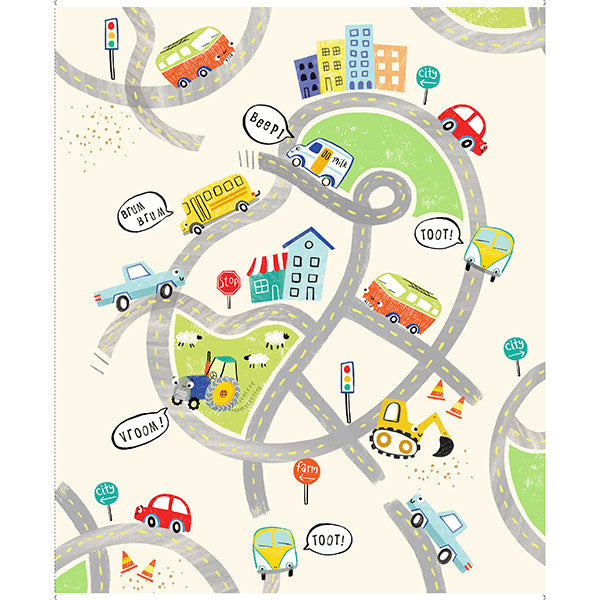 Vroom Vroom Transportation Playmat Panel