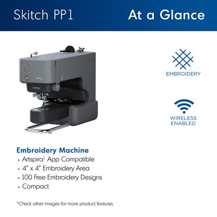 Brother PP1 Skitch, Artspira App Enabled Embroidery Machine