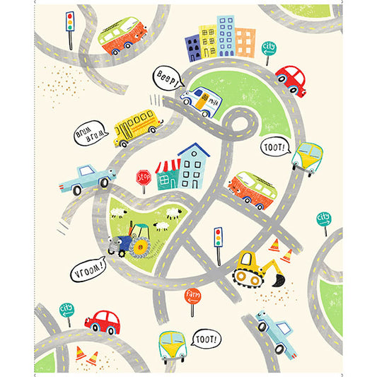 Vroom Vroom Transportation Playmat Panel